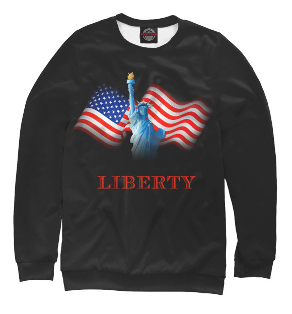 Женский свитшот с изображением LIBERTY цвета Белый