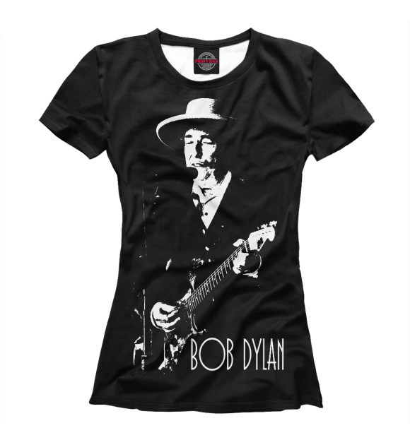Женская футболка с изображением Bob Dylan цвета Белый