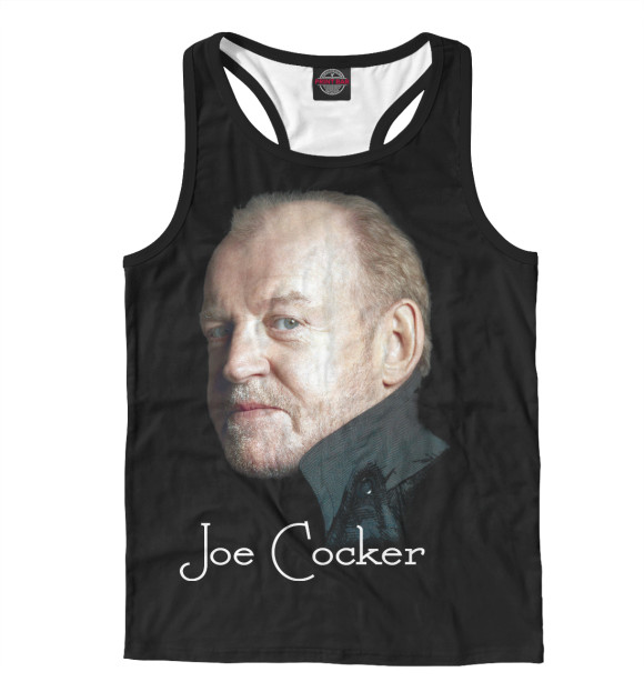 Мужская майка-борцовка с изображением Joe Cocker цвета Белый