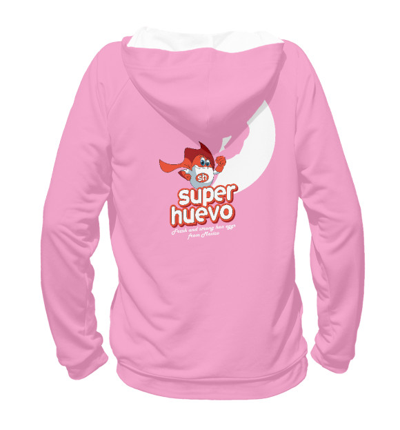 Мужское худи с изображением Super Huevo цвета Белый