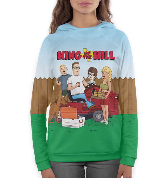 Женское худи с изображением King of the Hill цвета Белый