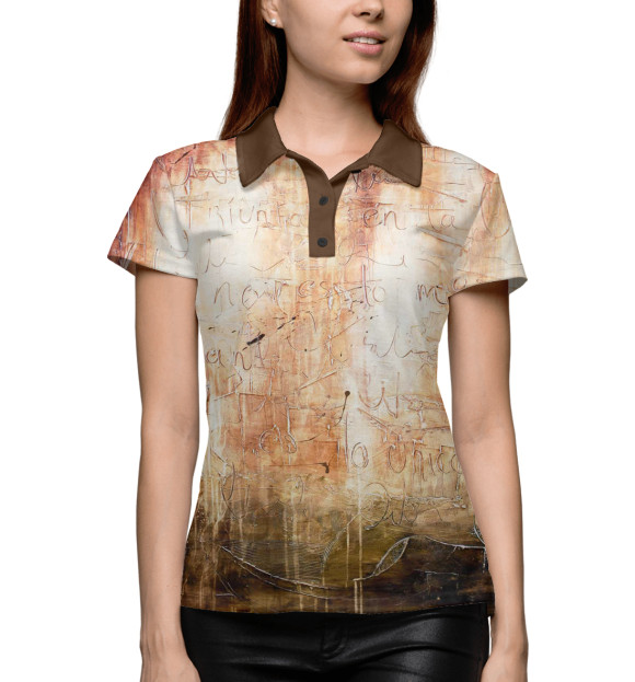 Женское поло с изображением Шум цвета Белый