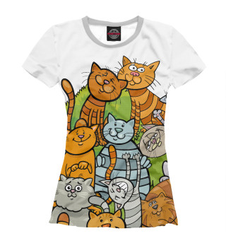 Женская футболка Веселые коты