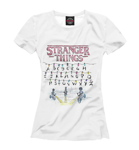 Женская футболка с изображением Stranger Things цвета Белый
