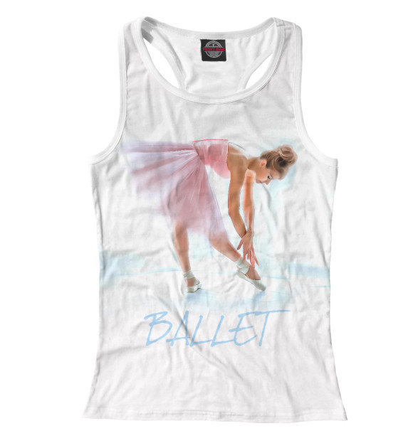 Женская майка-борцовка с изображением Балерина цвета Белый