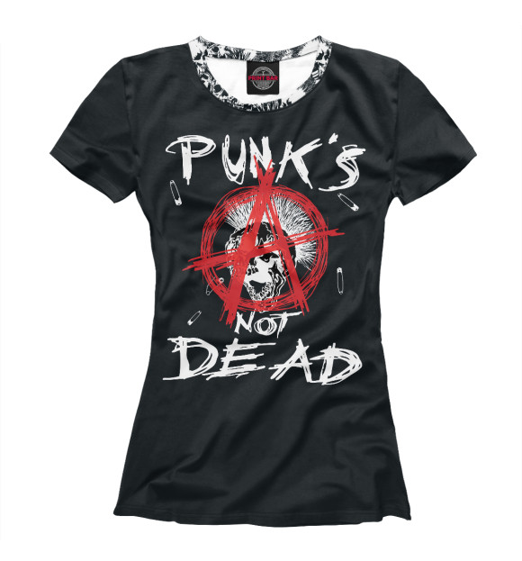 Футболка для девочек с изображением Punk's Not Dead цвета Белый