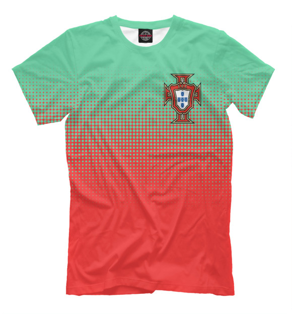 Мужская футболка с изображением Португалия цвета Темно-розовый