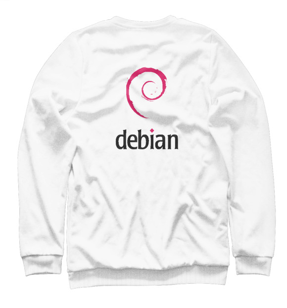 Женский свитшот с изображением Debian White цвета Белый