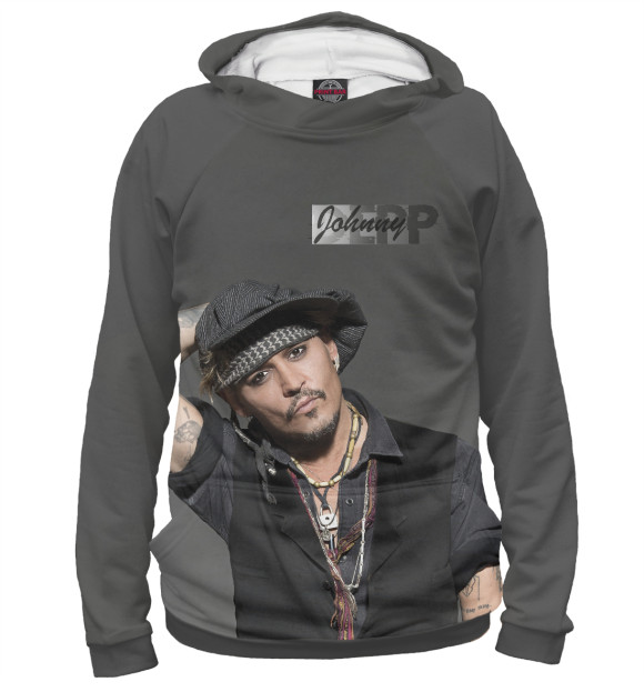 Мужское худи с притом Johnny цвета Белый Мужское худи с изображением Johnny цвета Белый