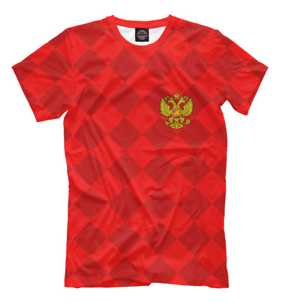 Мужская футболка с изображением Сборная России цвета Темно-розовый