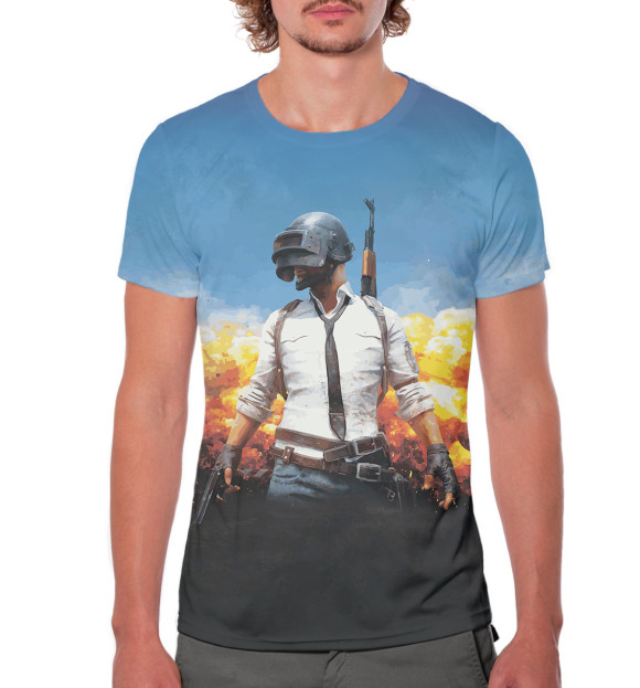 Мужская футболка с изображением PUBG цвета Белый