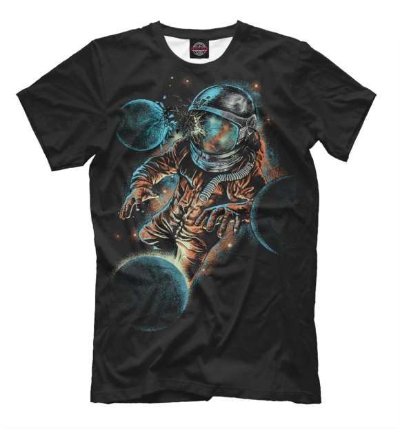 Мужская футболка с изображением Космическое воздействие цвета Черный