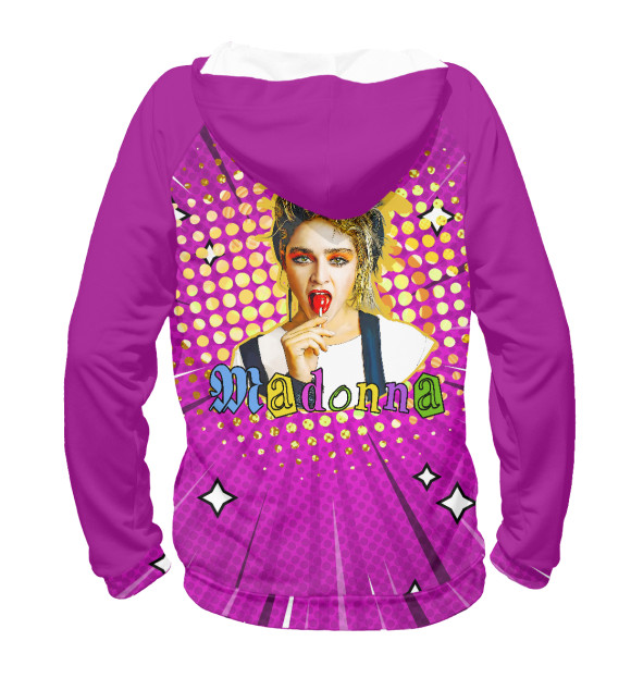 Женское худи с притом Madonna 80s Pop Art цвета Белый Женское худи с изображением Madonna 80s Pop Art цвета Белый