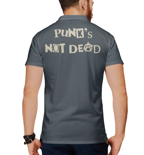 Мужское поло с притом Панк рок цвета Белый Мужское поло с изображением Панк рок цвета Белый