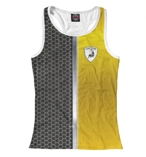 Женская майка-борцовка с изображением LAMBORGHINI цвета Белый