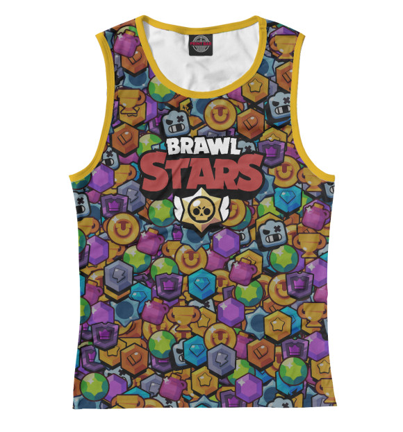 Женская майка с изображением Brawl Stars цвета Белый