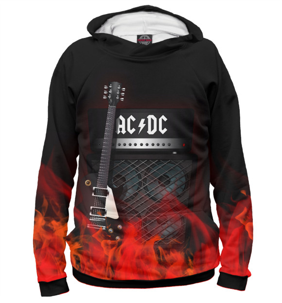 Женское худи с изображением AC/DC цвета Белый