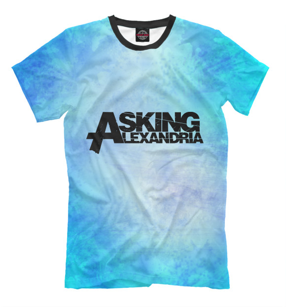 Мужская футболка с изображением Asking Alexandria цвета Грязно-голубой