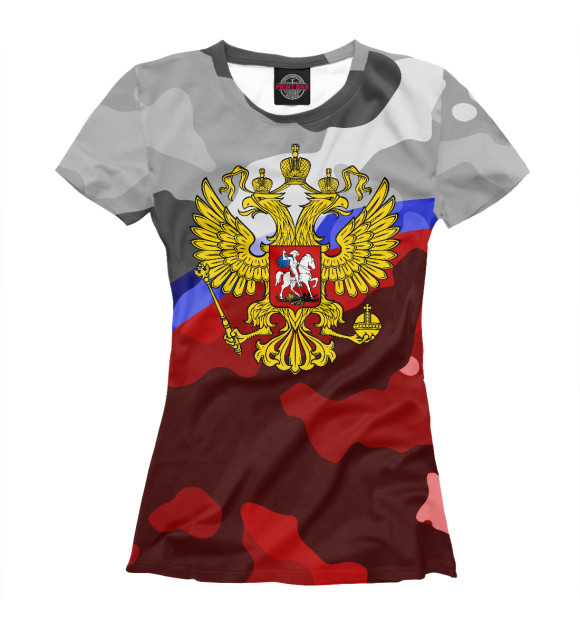 Футболка для девочек с изображением Russia цвета Белый