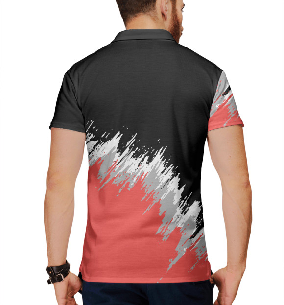 Мужское поло с изображением Mitsubishi цвета Белый