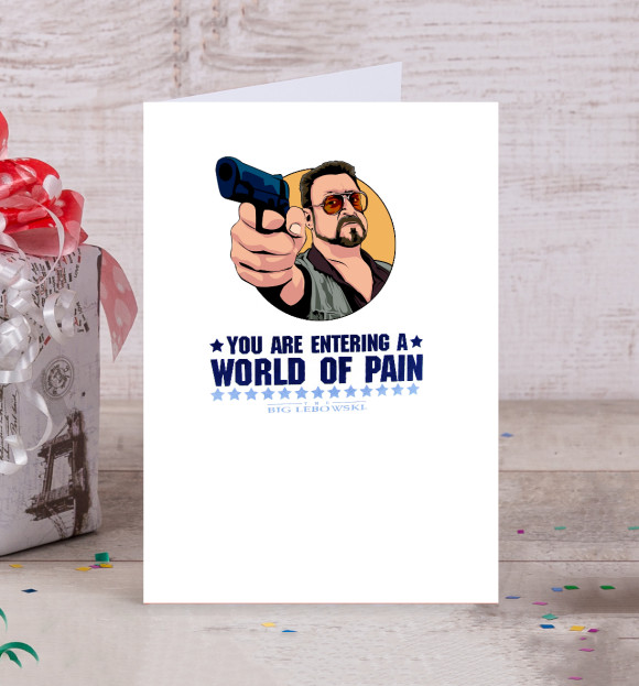 Открытка с изображением The Big Lebowski цвета Белый