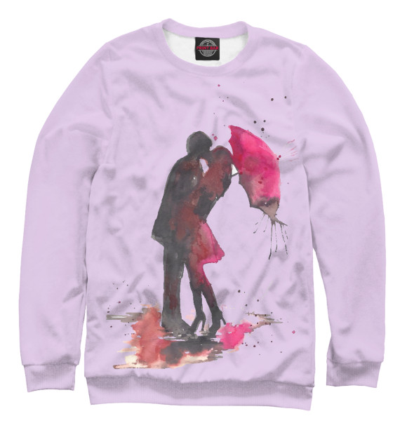 Свитшот для девочек с изображением Любовь под дождем цвета Белый