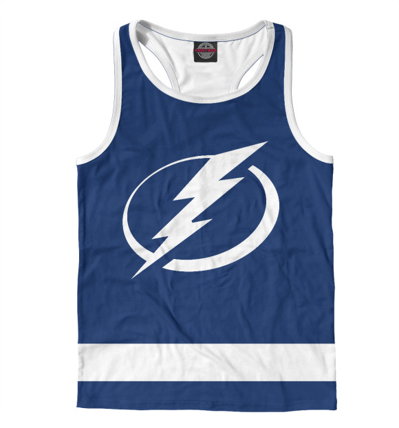 Мужская майка-борцовка с изображением Тампа-Бэй Лайтнинг (форма) цвета Белый