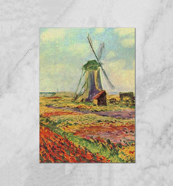 Плакат с изображением Клод Моне. Ветряная мельница цвета Белый