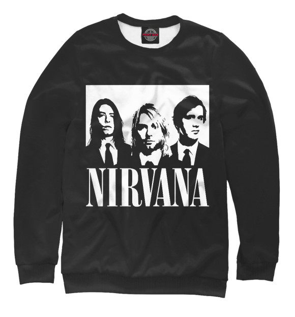 Мужской свитшот с изображением Nirvana цвета Белый