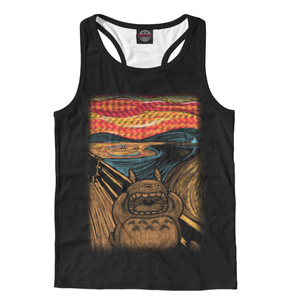 Мужская майка-борцовка с изображением Totoro цвета Белый