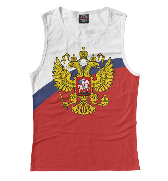 Майка для девочки с изображением Россия Триколор цвета Белый