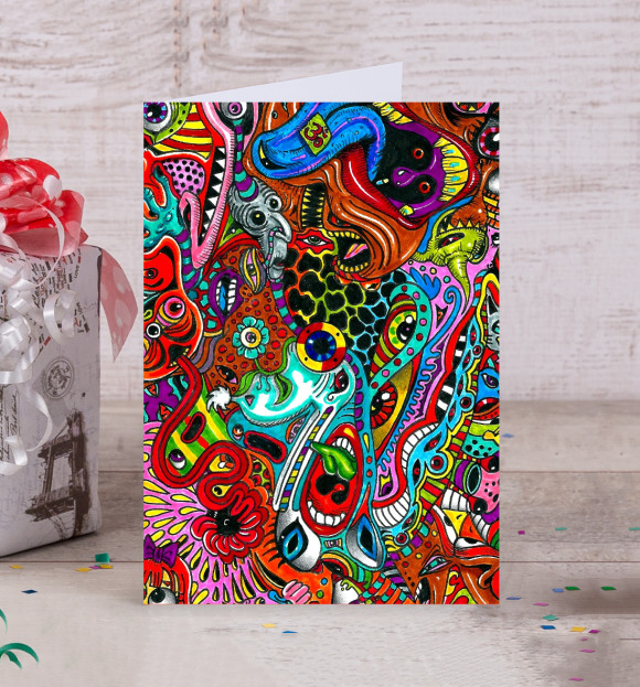 Открытка с изображением Psychedelic цвета Белый