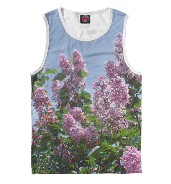 Мужская майка с притом Сирень цвета Белый Мужская майка с изображением Сирень цвета Белый
