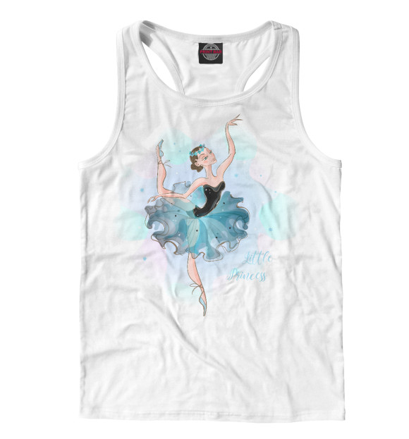Мужская майка-борцовка с изображением Little princess цвета Белый