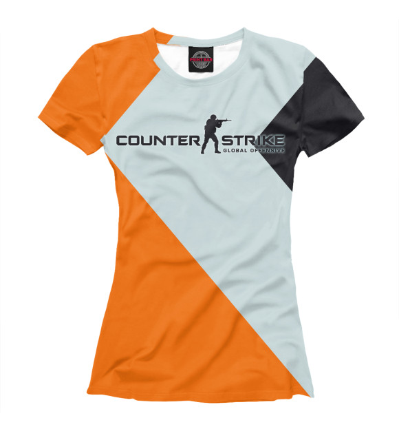 Женская футболка с изображением Counter Strike цвета Белый