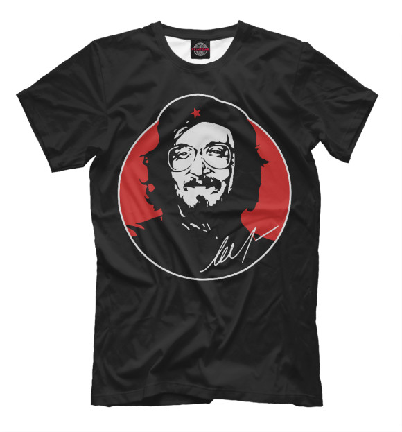 Мужская футболка с изображением Егор Летов (Че Гевара) цвета Черный