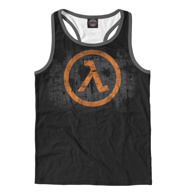 Мужская майка-борцовка с изображением Лямбда цвета Белый