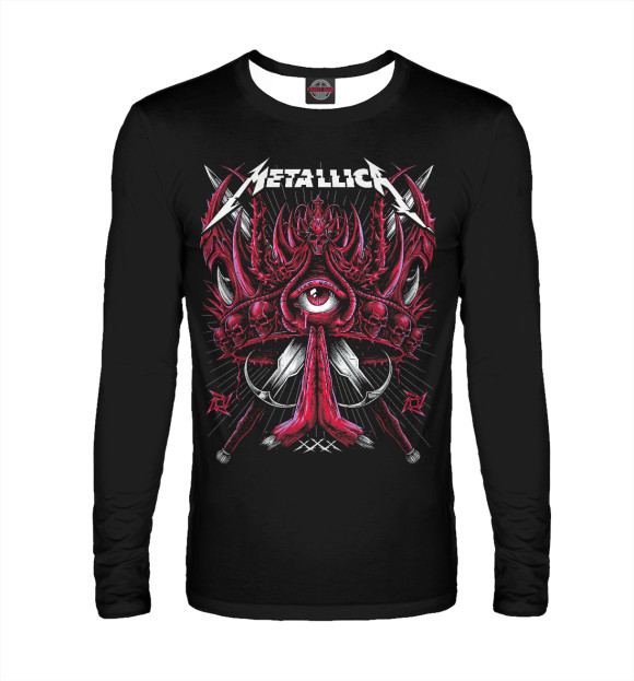 Мужской лонгслив с изображением Metallica цвета Белый
