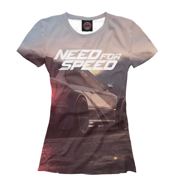 Футболка для девочек с изображением Need For Speed цвета Белый