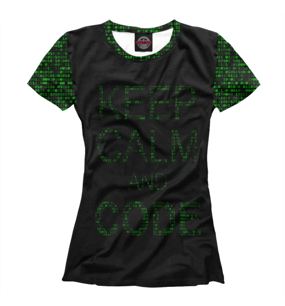 Футболка для девочек с изображением Keep calm and code цвета Белый