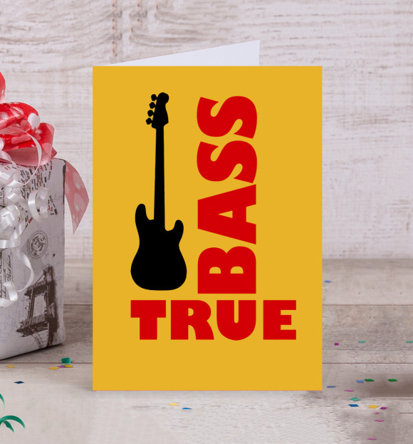 Открытка с притом Истинный бас цвета Белый Открытка с изображением Истинный бас цвета Белый