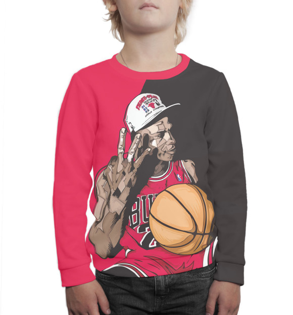 Свитшот для мальчиков с изображением Майкл Джордан цвета Белый