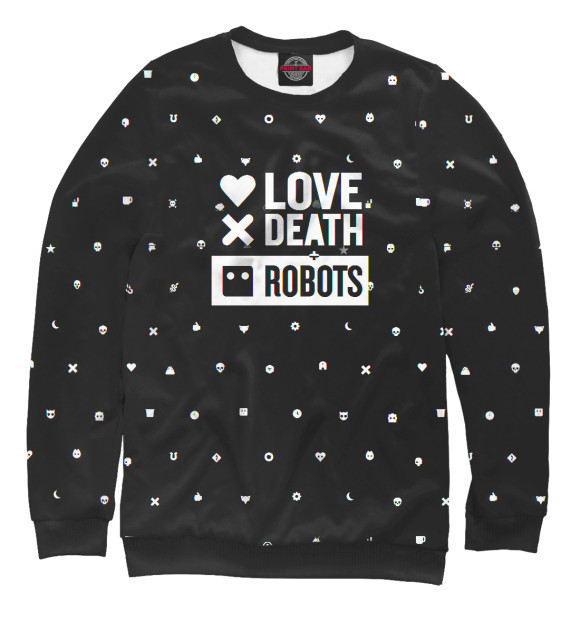 Свитшот для мальчиков с изображением Love, Death + Robots logo цвета Белый