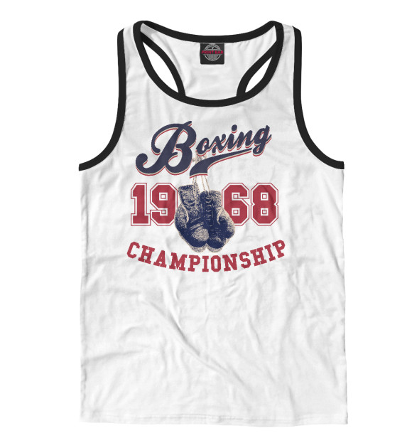 Мужская майка-борцовка с изображением Boxing цвета Белый