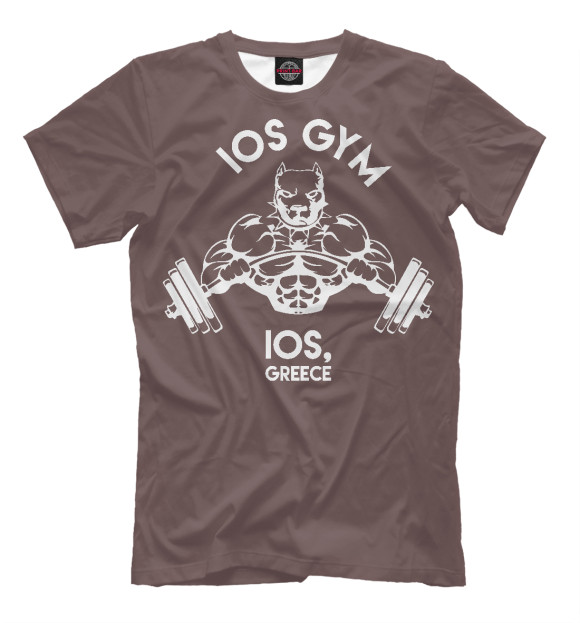 Мужская футболка с изображением Gym цвета Серый