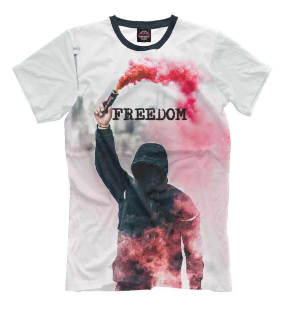 Мужская футболка с изображением Freedom цвета Молочно-белый