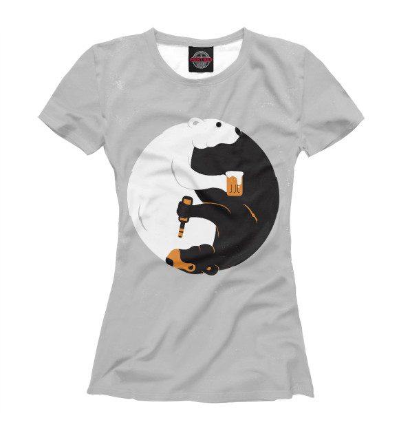 Женская футболка с изображением Beer Bears цвета Белый