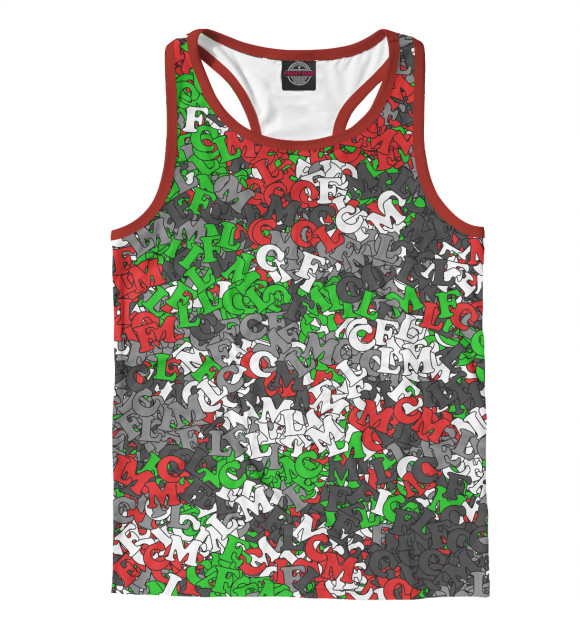 Мужская майка-борцовка с изображением Камуфляж с буквами FCLM цвета Белый