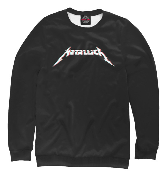 Женский свитшот с изображением Metallica glitch цвета Белый