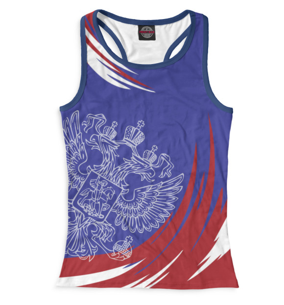 Женская майка-борцовка с изображением Символика РФ цвета Белый